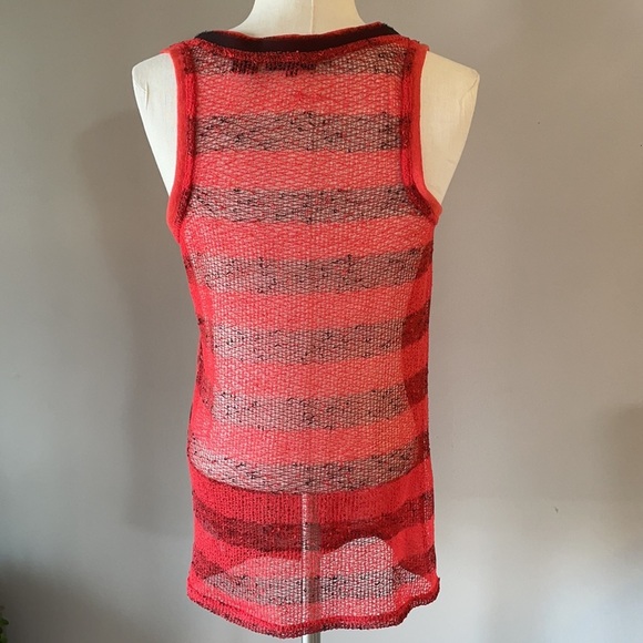 MISS ME VINTAGE EMBELLISHED TANK. Distressed, sparkle, mesh net back size Large - Picture 2 of 15